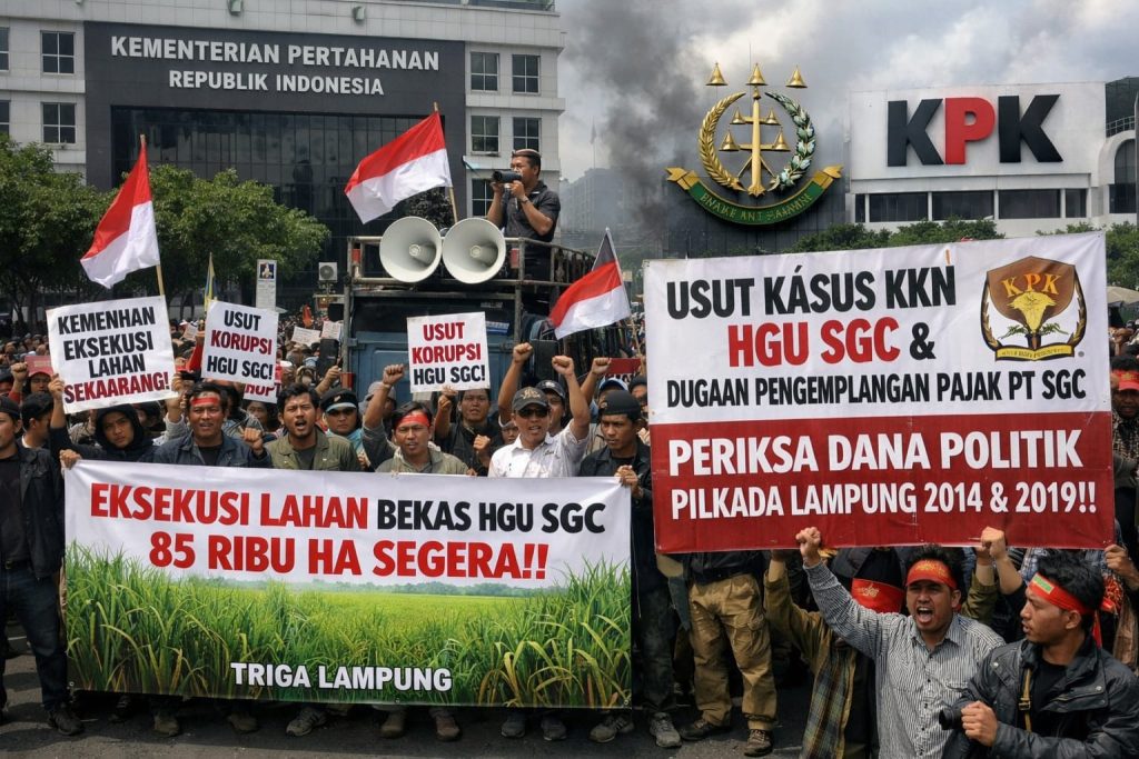 TRIGA Lampung Kepung Kejaksaan Agung-KPK, Bongkar Dugaan Oligarki Gula, Pajak, dan Politik Uang