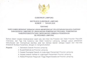 Instruksi Gubernur Terbit, Kamis Jadi Hari Wajib Bahasa dan Batik Lampung