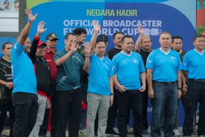 Sekdaprov Lampung Kick Off Siaran Piala Dunia 2026 TVRI Lampung di Tugu Adipura