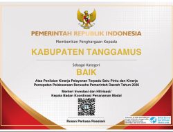 Tanggamus Raih Predikat Baik Dalam Penilaian Kinerja Pelayanan Perizinan dan Percepatan Berusaha 2026